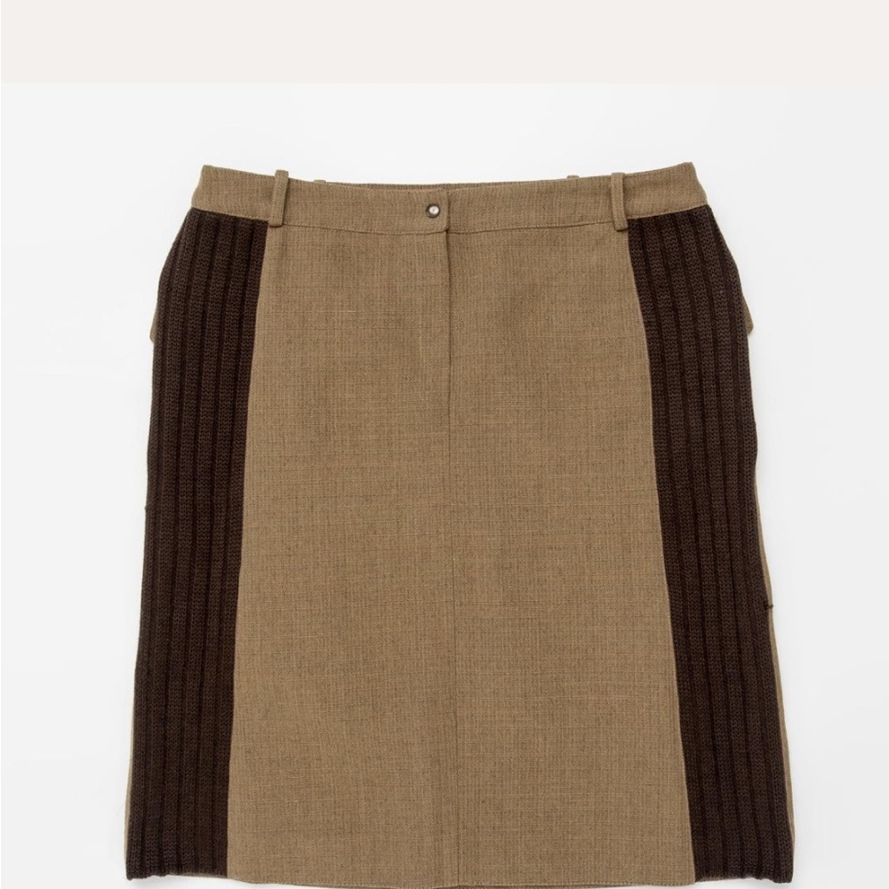 Miu Miu Tan and Brown Pencil Skirt